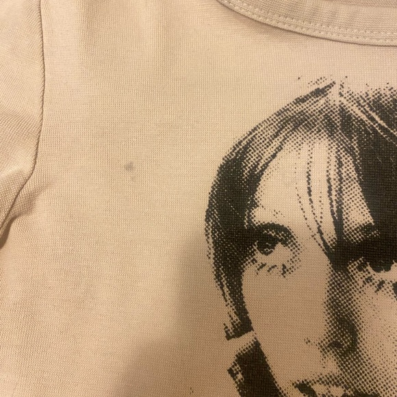Shelley Duvall Graphic Tee Screenprinted Crop Top in Lilac - Picture 4 of 4